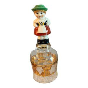 Vtg Goebel West German Porcelain Decorative Bell With Figurine Topper 6" X 2.5"